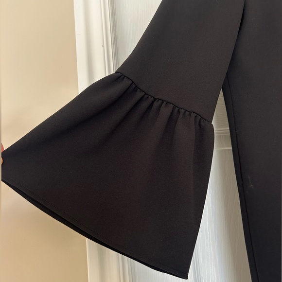 Tibi $395 Black Crepe Structured Dress Size 2 Bell Sleeve Shift Work LBD Mod - Picture 7 of 11